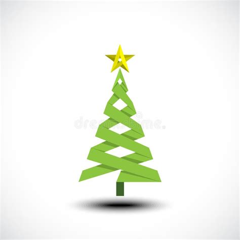 Abstract Christmas Tree Made Of Green Ribbon Stock Vector