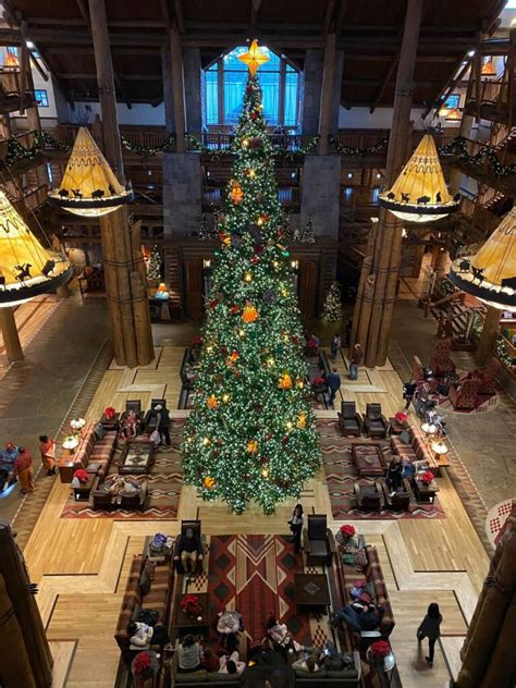 The Towering Christmas Tree Is Up At Wilderness Lodge