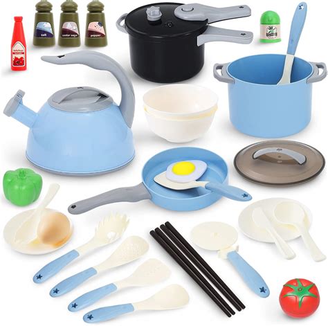 32pcs Play Kitchen Accessories Set Pretend Play Kitchen