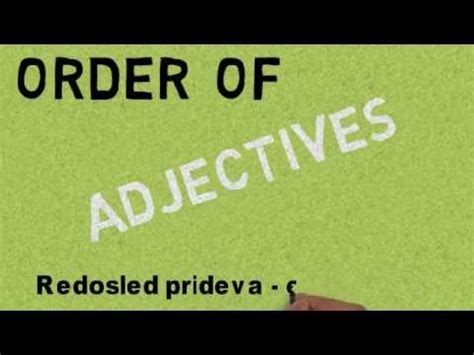 Order Of Adjectives Redosled Prideva U Engleskom Jeziku By Lingo