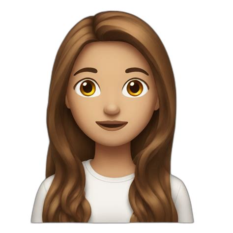 Brown Eyed Girl With Long Hair Ai Emoji Generator