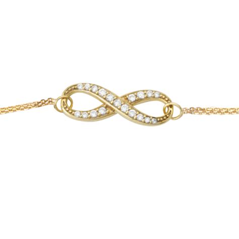 14kt Yellow Gold Cubic Zirconia Infinity Bracelet Y41 150320FM