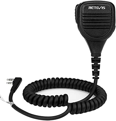 Retevis Two Way Radio Speaker Microphone 2 Pin Remote Speaker Mic