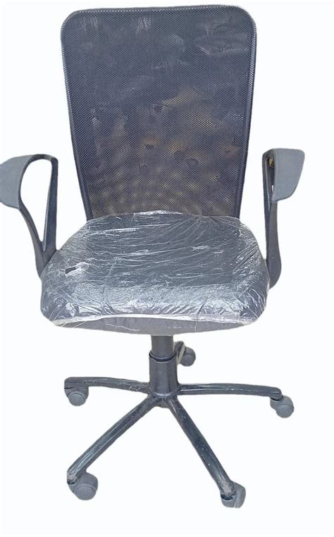 Polyester Hanger Medium Back Revolving Office Chair Black At Rs 4200