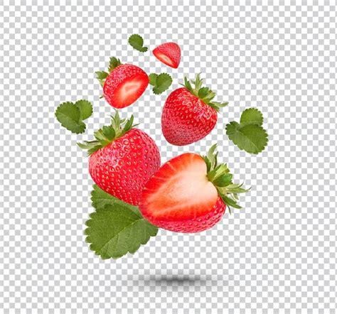 Fresas Frescas Con Hojas Aisladas Psd Premium Archivo Psd Premium