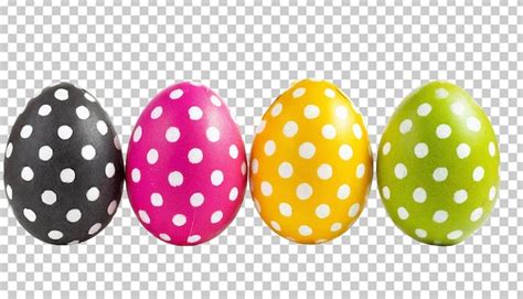 Premium Psd Colorful Polka Dot Easter Eggs Isolated On A Transparent