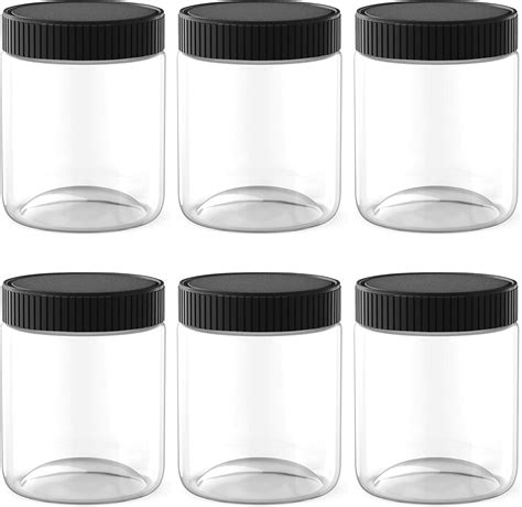 Amazon Oz Clear Plastic Pet Low Profile Jar With Black Smooth