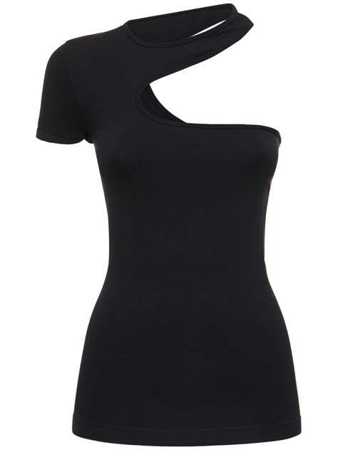 HELMUT LANG Viscose Cutout Seamless Top Helmut Lang