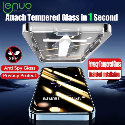 Lenuo Protector De Pantalla De Vidrio Templado Antiespía Para iPhone 15