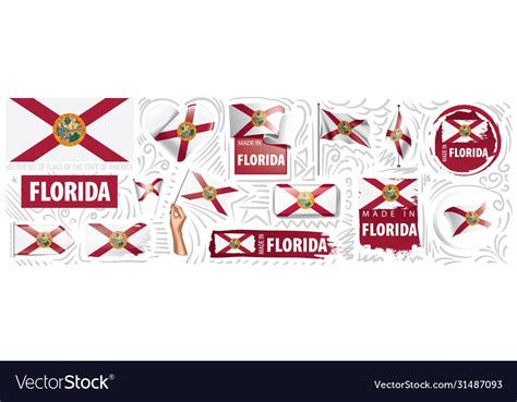 Set Flags American State Royalty Free Vector Image