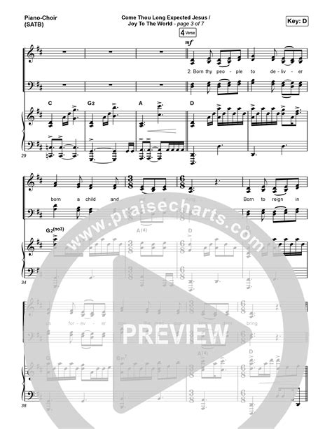 Come Thou Long Expected Jesus Joy To The World Choral Satb Sheet