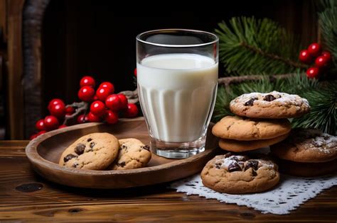 Premium AI Image | Christmas Cookies and Milk christmas Photos