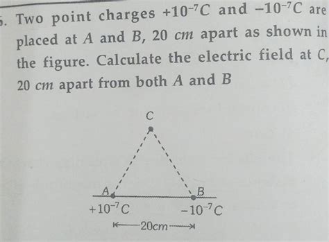 Two Point Charges C And C Are Placed At A And B Cm Apart As