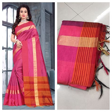 Isha Raw Silk At ₹1048 Pid 102698 Raw Silk Saree With Contrast