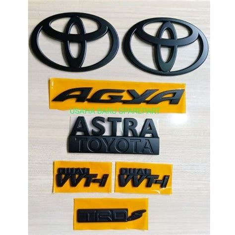 Jual Emblem Tulisan Logo Agya Komplit Hitam Doff Shopee Indonesia