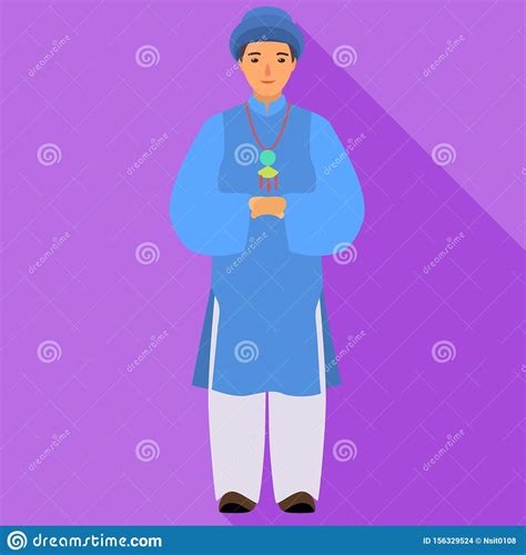 Icono De Ropa Azul De Vietnam De Estilo Plano Ilustración del Vector