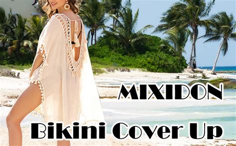 MIXIDON Bikini Cover Up Strandkleider Sommer Strandponcho Pareos Strandkleider für Damen V