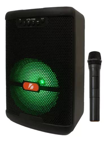 Caixa De Som Bluetooth Portátil Karaoke Led Rgb Kts 1330