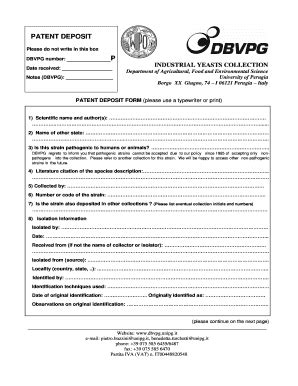 Fillable Online Dbvpg Unipg Strain Accession Form Fax Email Print