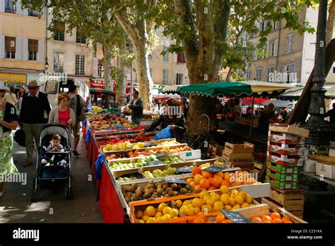 Market At Place Richelme In Vieil Aix The Old Quarter Of Aix En