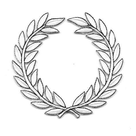 375 X 375 White Laurel Wreath Embroidered Patch Sca Ebay