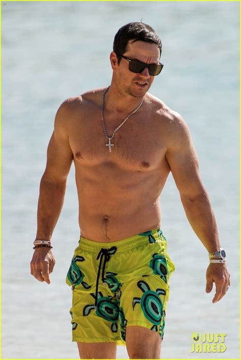 Mark Wahlberg Puts His Buff Shirtless Body On Display In Barbados