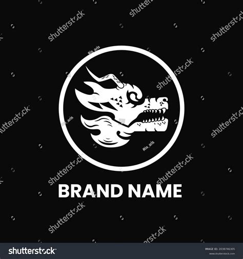 Dragon Head Logo Concept Black White Stock Vector (Royalty Free ...