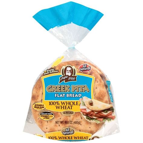 Papa Pita 100 Whole Wheat Greek Pita Flat Bread 6 Ct From Ralphs