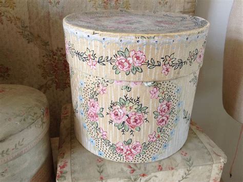 Beautiful Hat Box Addition Vintage Hat Boxes Shabby Boxes Fabric