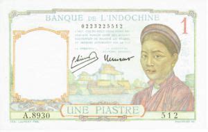 Banknote 1 Piastre French Indochina 1932 1939 ND Issue Wor P 54e