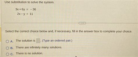 Solved Use Substitution To Solve The