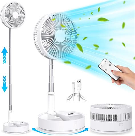 Portable Oscillating Standing Pedestal Fan With Remote Control 8 Inch