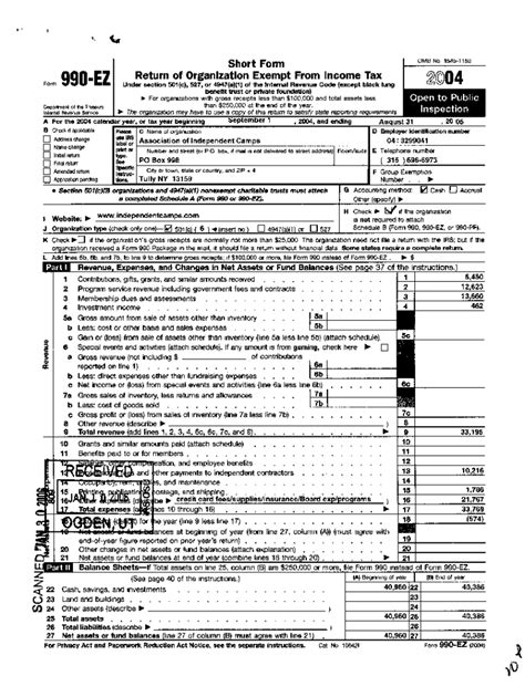 Fillable Online Short Form Return Of Organization Exempt From