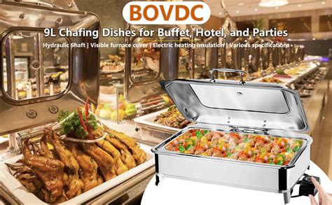 BOVDC Chafing Dish Elektrisch 9L Edelstahl Elektrische