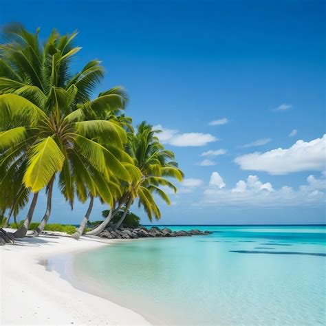 Premium AI Image | Palm trees on a beach in the bahamas