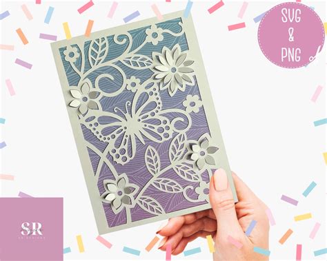 Svg 3d Pop Up Butterfly Card Digital Download Happy Etsy