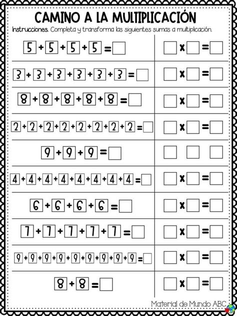 Camino A La Multiplicacion Math Lessons Teacher Activities