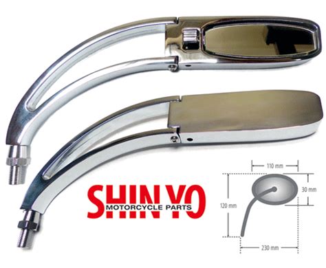 Shin Yo Sturgis Chrome Right~hand Motorcycle Mirror Bar Mounted