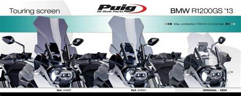 Puig Touring Screen Windshield Deflector Dark Smoke BMW R1200 GS ADV