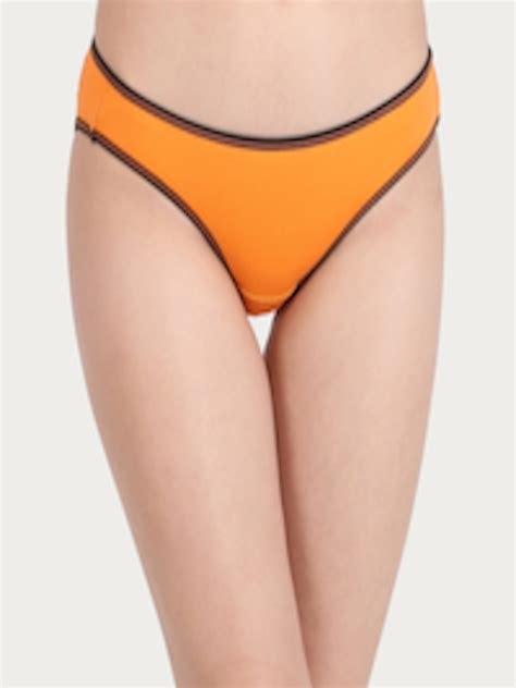 Buy Clovia Women Orange Solid Low Waist Bikini Briefs Pn P Xl