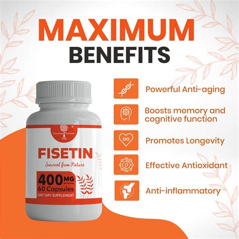 Organic Fisetin Supplement Capsules Mg X Stronger Natural