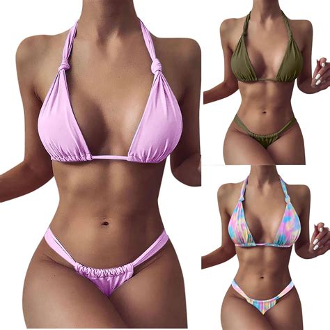 Brazilian Micro Bikini 2021 Tie Dye Sexy Women Swimwear Bandage Push Up