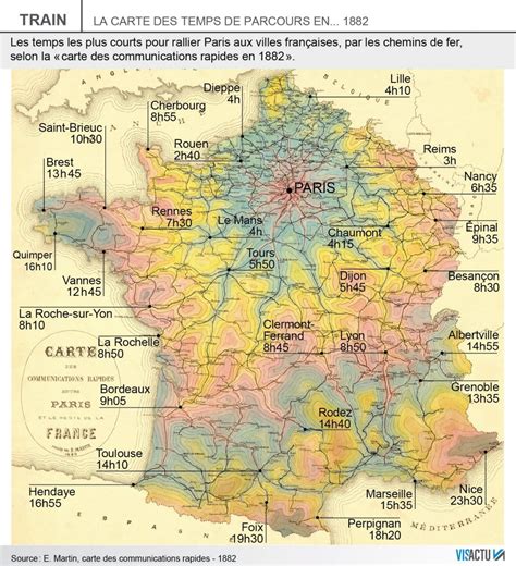 Les Temps De Trajet En Train Depuis Paris En 1882 Les Chroniques Des