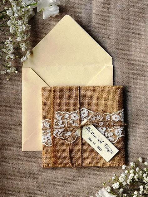 Burlap And Lace Wedding Invitation Ideas ~ Art Craft T Ideas