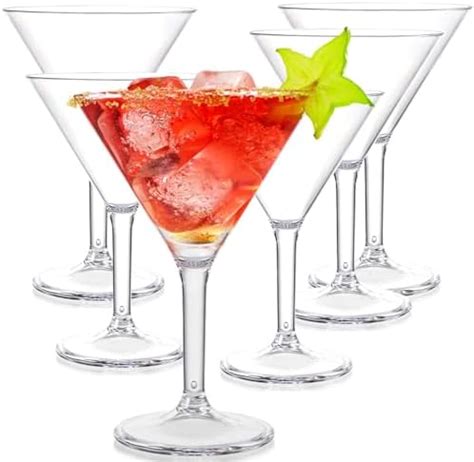 Yopay Set Of Unbreakable Martini Glasses Ounce Cocktail Glasses