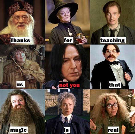 To the Hogwarts Professors: "Thanks for teaching us that magic is real ...