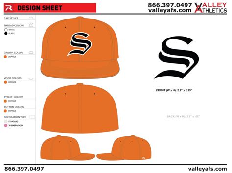 Black & Orange Hat Designs | Valley Athletics