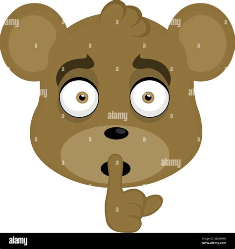 Vector emoticon illustration cartoon of a teddy bear´s head with his ...