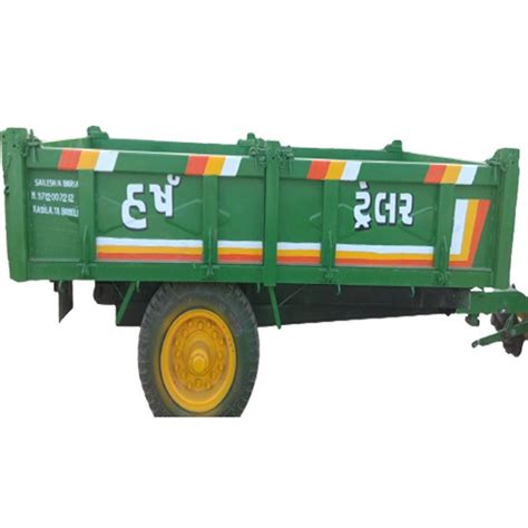 40 HP Mild Steel Green Hydraulic Tractor Trolley 8 Tons Capacity 5