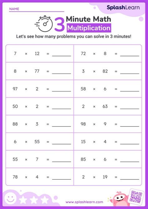 Free Printable Multiply 2 Digit By 1 Digit Numbers Worksheets Splashlearn